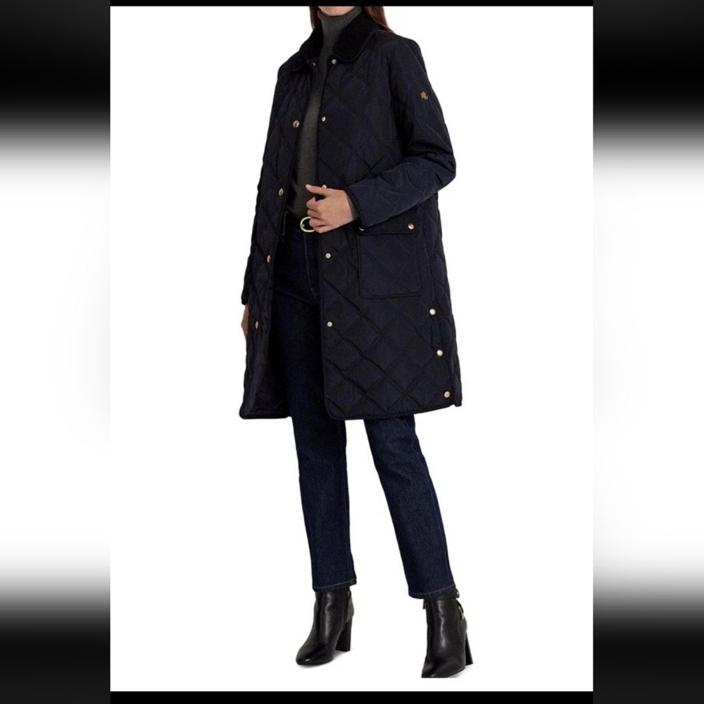Ralph Lauren Women's Quilted Black Coat‎